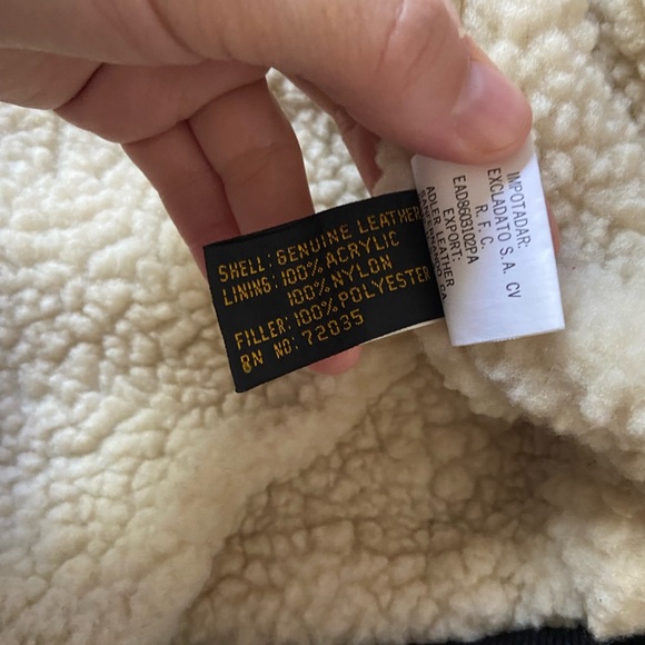 Vintage Adler Genuine Leather Sherpa Lined Button Up Jacket - Picture 5 of 7